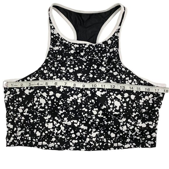 Fabletics Moorea Black White Paint Splatter Print Sports Bra Stretch Size XXL - Picture 6 of 7